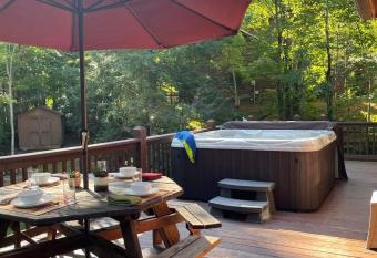 Lake Lure Oasis in the Woods w/ Hot Tub & More! has Balcony rooms