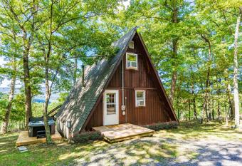 Mountain Views! Hot Tub, Deck, Grill, A-Frame Cabin has Balcony rooms
