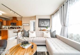 Luxury Downtown Suite, River Valley View, Patio & BBQ, Sleeps 4 has Balcony rooms