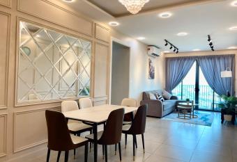 Modern European Minimalist 3B2R Highfloor Balcony City View @ Meritus Prai, Penang #6pax has Balcony rooms