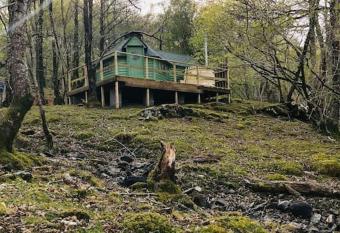 Tree Top Cabin with log burner & private hot tub has Balcony rooms