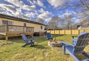 New! Updated Mystic Home W/ Sauna, Hot Tub & Deck has rooms with a private hot tub