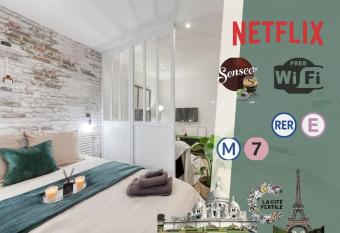 Studio Brooklyn Green    10  du M  tro 7 et RER E allows 18 year olds to book a room