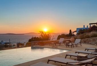 Newly built spectacular Sunset villa at St. John, Mykonos has Balcony rooms