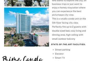 Cozy Studio Condo for rent has Balcony rooms