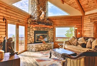 Stunning Log Cabin with Great Views, Firepit, Deck near Twain Hart has Balcony rooms