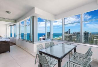 Beachside Surfers Q1 three bedroom apartment has rooms with a private hot tub