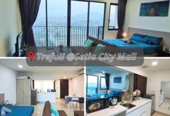 [Queen+Single Bed] Trefoil Setia Alam Tv Box Wi-fi has Balcony rooms