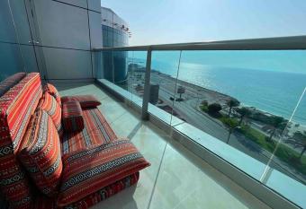 Lovely beach front apartment has rooms with a private hot tub