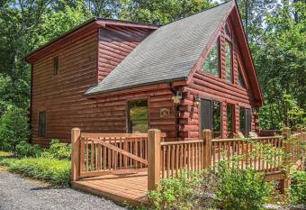 Spectacular Log Cabin Home 45 minutes to Asheville has rooms with a private hot tub