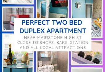 Excellent Maidstone City Centre 2 Bed Flat with Fast Wi-Fi has Balcony rooms