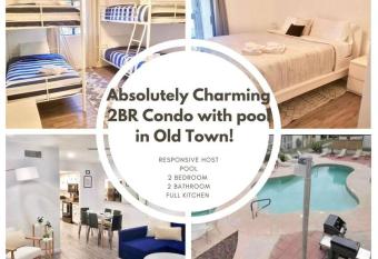 Absolutely Charming 2BR w/ pool in Old Town! has rooms with a private hot tub