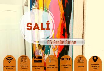 Sali Homes-4Betten-vollausgestatet K  che-W-lan-Waschtrockner has Balcony rooms